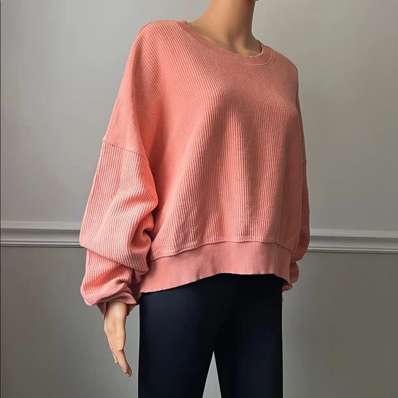 Aerie Oversized Cropped Ribbed Sweatshirt - Picture 7 of 16